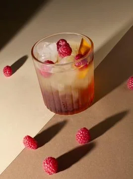 "Raspberry Sunset Aperitif" Stock Photos