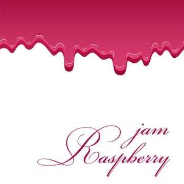 Raspberry sweet jam 3D. Realistic liquid seamless pattern isolated white back Stock Illustration