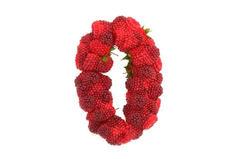 Raspberry symbol 0 on white background Illustrazione stock