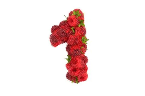 Raspberry symbol 1 on white background Ilustración de archivo