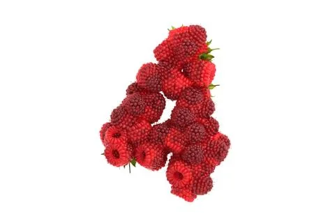 Raspberry symbol 4 on white background Stock Illustration