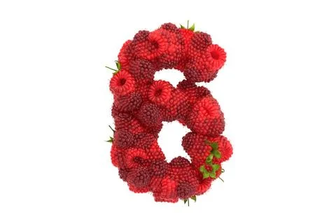 Raspberry symbol 6 on white background Stock Illustration