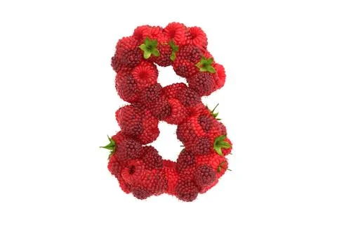 Raspberry symbol 8 on white background Ilustración de archivo