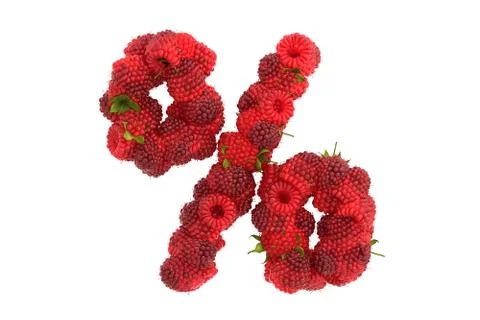 Raspberry symbol % on white background Stock Illustration