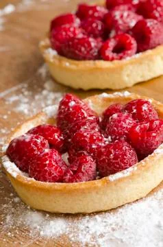 Raspberry tarts Stock Photos