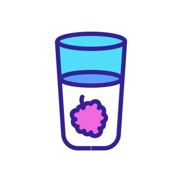 Raspberry tea icon vector. Isolated contour symbol illustration イラスト素材
