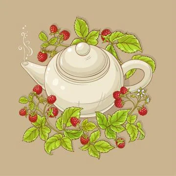 Raspberry tea illustration Stock Illustration