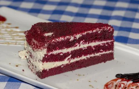 Raspberry Triangle Cake Stock Photos