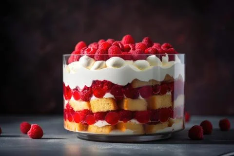 Raspberry Trifle Stock Photos
