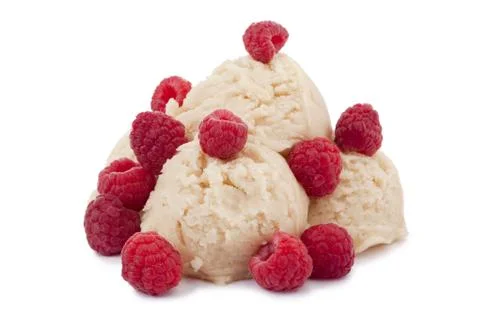 Raspberry vanilla ice cream Stock Photos