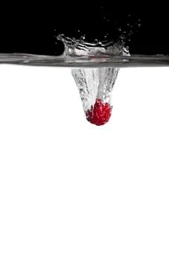 Raspberry in water Stock Photos