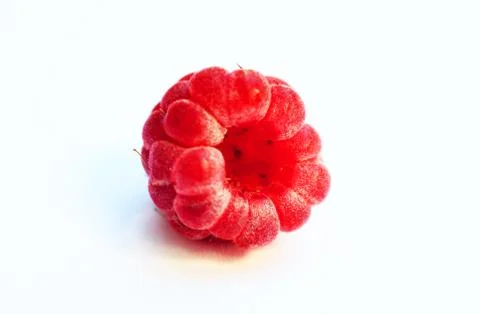 Raspberry on white background macro Foto stock