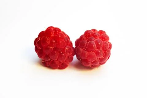 Raspberry on white background macro Foto stock