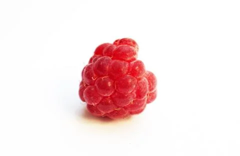 Raspberry on white background macro Foto stock