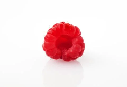 Raspberry on white background macro Stock Photos