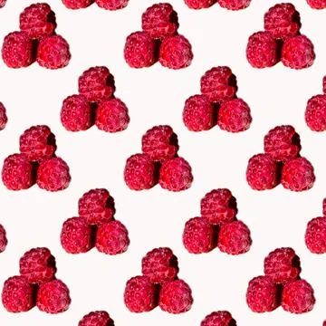 Raspberry on white background, pattern, close-up, template, banner, 스톡 사진