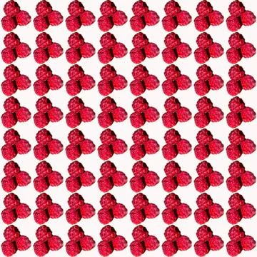 Raspberry on white background, pattern, close-up, template, banner, Stock Photos