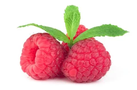 Raspberry on white background Stock Photos