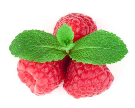 Raspberry on white background Stock Photos