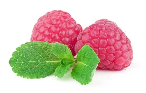 Raspberry on white background Stock Photos