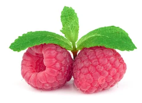 Raspberry on white background Stock Photos