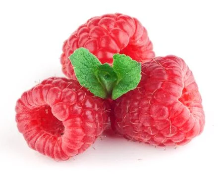 Raspberry on white background Stock Photos