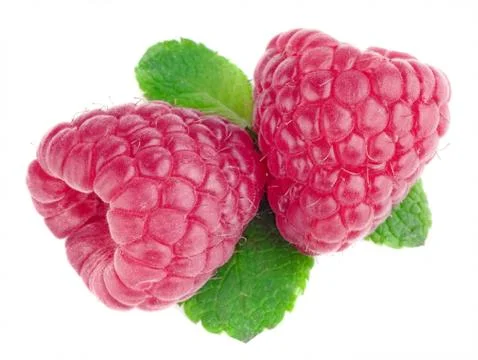 Raspberry on white background Stock Photos