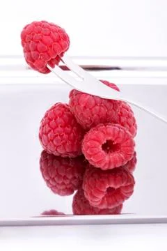 Raspberry  on white background Stock Photos