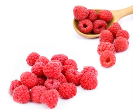 Raspberry  on white background Stock Photos