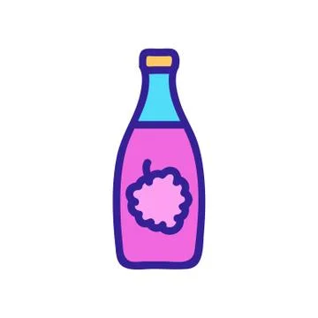 Raspberry wine icon vector. Isolated contour symbol illustration Illustrazione stock