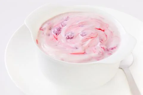 Raspberry yoghurt Stock Photos