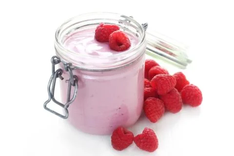 Raspberry Yogur Stock Photos