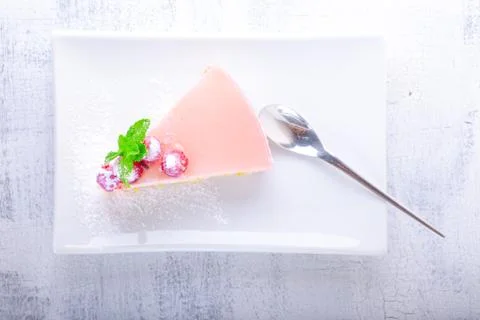 Raspberry Yogurt cheesecake Stock Photos