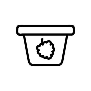 Raspberry yogurt icon vector. Isolated contour symbol illustration Stock Illustration