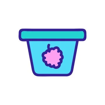 Raspberry yogurt icon vector. Isolated contour symbol illustration Stock Illustration