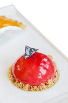 Raspberry yogurt mousse Stock-Fotos