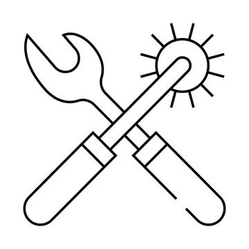 Rasper and hole punch for eyelets and buttons line icon vector illustration Stock Illustration