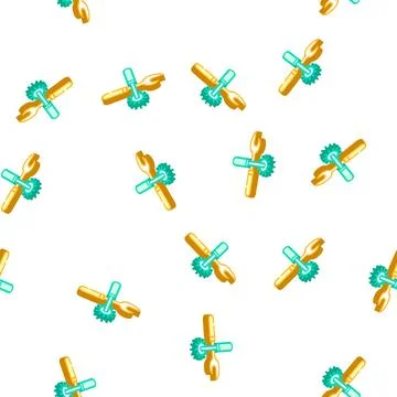 Rasper and hole punch for eyelets and buttons isometric icon seamless pattern Stock Illustration