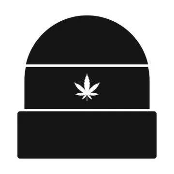 Rasta cap icon, black simple style Stock Illustration