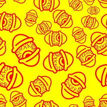 Rasta eyes pattern seamless. trippy eye. addict with red eyes background. Tir Stock Illustration