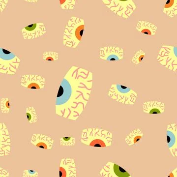 Rasta eyes pattern seamless. trippy eye. addict with red eyes background. Tir Stock Illustration