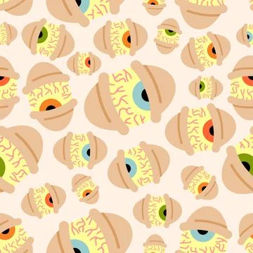 Rasta eyes pattern seamless. trippy eye. addict with red eyes background. Tir Stock Illustration