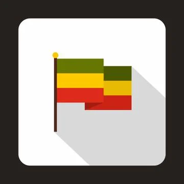 Rasta flag icon, flat style Stock Illustration