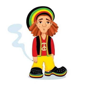 Rasta with joint Stock Illustration