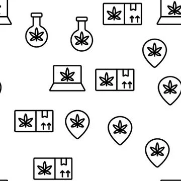 Rasta Shop Vector Seamless Pattern Stock Illustration