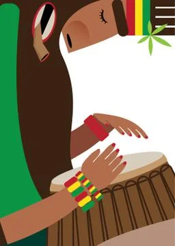 Rasta on white background Stock Illustration