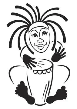 Rastafarian drummer Stock Illustration