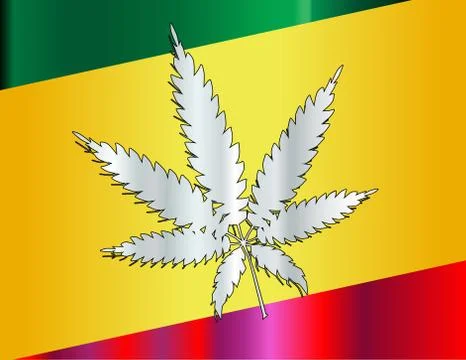 Rastafarian Flag And Leaf Stock Illustration