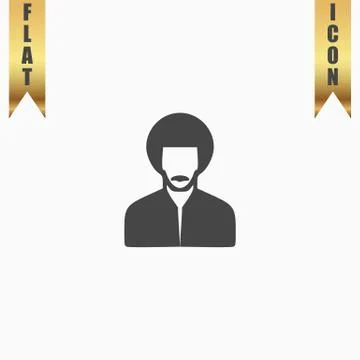 Rastafarian man flat icon Illustrazione stock