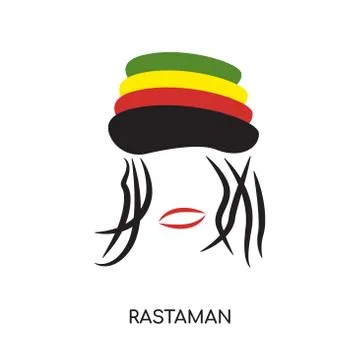 Rastaman logo isolated on white background for your web, mobile and app desig Stock Illustration